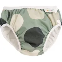 Imse Vimse Swim Diaper S 6-8Kg, Green Shapes - White - S 6-8KG