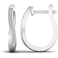 Lykken Elegance valkokultaiset timanttikorvakorut 3,7 x 19,2 mm