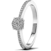Lykken Elegance valkokultainen sivukivellinen timanttisormus 0,25 ct-190