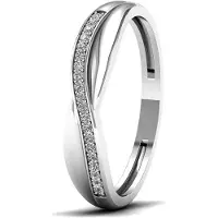 Lykken Elegance crossover valkokultainen timanttisormus 0,07 ct-165