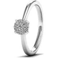 Lykken Elegance valkokultainen timanttisormus halo 0,12 ct-175