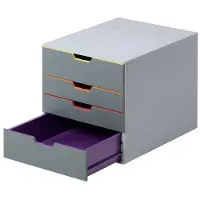 Durable VARICOLOR, 4 laatikko(a), Harmaa, Muovi, A4, Yksivärinen, Multi (760427)