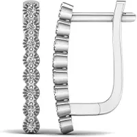 Lykken Elegance valkokultaiset timanttikorvakorut 2,2 x 17 mm