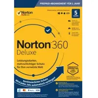 Norton 360 Deluxe | Vuositilaus | 5 laitetta | Uusin versio
