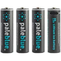Pale Blue - USB-C Rechargeable AA Batteries - 4 Pack