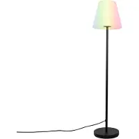 QAZQA Älykäs lattiavalaisin musta valkoisella varjostimella 35 cm IP65 sis. WiFi A60 - Virginia