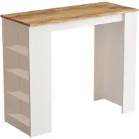 Skye Decor Salla 120 cm ruskea/valkoinen baaripöytä