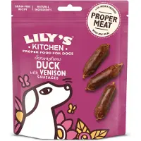 Lily's Kitchen Säästöpakkaus: 3x70g -makkarat ankka ja peura koiran välipalat