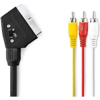 Nedis SCART Uros-3x RCA uros 1.00 m SCART-kaapeli