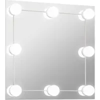 vidaXL Seinäpeili LED-valoilla neliö lasi