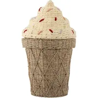 Bloomingville Cillie kannellinen säilytyskori Ø40 cm Nature ice cream