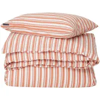 Lexington Striped Cotton Poplin Vuodesetti 220x220 + 50x60x2 Cm - Vuodevaatesarjat Puuvillapopliini Terra - 12420005-1098-S305