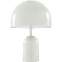 Tom Dixon Akku-pöytälamppu BELL PORTABLE, vaaleanharmaa 28 cm IP44 himmennettävä, Alumiini/harmaa/sinkki, Olohuone/ruokailutila, Synteettinen materiaali, Design