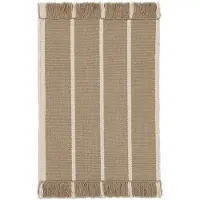 Ferm Living Calm kelim kynnysmatto Dark Sand, Off-white, 50x70 cm