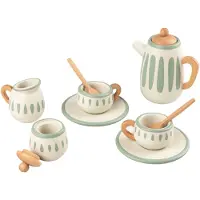 Sebra Leikkiä teetä-Setti - Puu - Classic+ White/Sage - - OneSize - Leikkikeittiöt