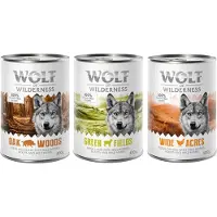 Wolf of Wilderness 12x400g lajitelma: villisika, kana & lammas koiranruoka