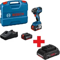 Bosch Iskevä ruuvinväännin GDR 18V-200, 2x4,0Ah akku, L-CASE