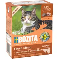 Bozita Tetra Chunks -säästöpakkaus 24 x 370 g - Hyytelö: Sterilised, kanaa ja naudanlihaa