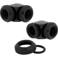 Corsair Fitting (hard tube),XF Hardline 2-pack (90 Angled 12mm OD compression_ black)