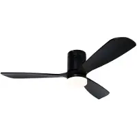 QAZQA Kattotuuletin musta 132 cm sis. LED himmennettävä kaukosäätimellä - Sofia