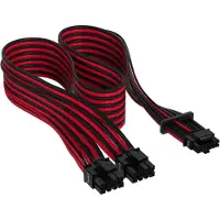 Corsair Premium Individually Sleeved 12+4pin PCIe Gen 5 Type-4 600W 12VHPWR -kaapeli, punainen/musta