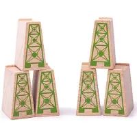 Bigjigs Wooden Rails - Bridge Pillars - 4-piece