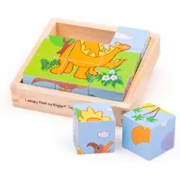 Bigjigs Wooden Block Puzzle Dinosaur - 9 pcs.