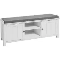 SoBuy Eteisen penkki 105x35x43cm., valkoinen/harmaa