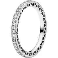 Pandora hopeinen sydänsormus 190963CZ-56