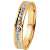 Kohinoor 3,5mm timanttileikattu 14K kultainen kihlasormus 003-020 21½