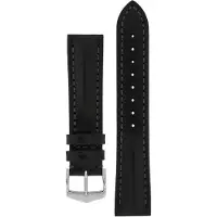 Hirsch Lucca musta nahkaranneke 049 02 0 50 24mm
