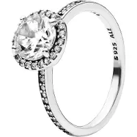 Pandora hopeinen halo sormus 196250CZ-54