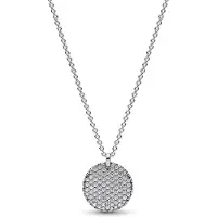 Pandora Timeless hopeinen pyöreä pavé kaulakoru 392632C01-45