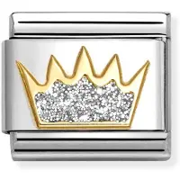 Nomination Classic 030220/21 glitter silver crown pala