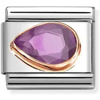 Nomination Classic rose gold left drop purple cz 430605/001
