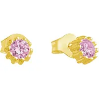 Lempikoru Nuppu yksikivinen tappikorvakoru 4 mm keltakullattu pinkki 53 079 06 000