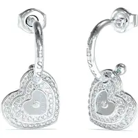 GUESS Love hopeanväriset suuret sydänkorvakorut JUBE04032JWRHT/U