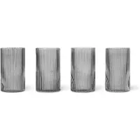 Ferm Living Ripple Verrines lasit, 4 kpl, savunharmaa