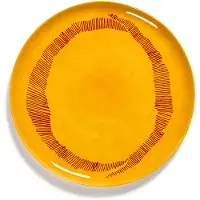 Serax Ottolenghi Feast tarjoilulautanen Ø35 cm Yellow stripes-red