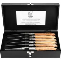 Laguiole Grilliveitset Oak Wood Stonewash 6-pack 1 set
