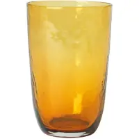 Broste Copenhagen Drinking Glass Hammered - Yellow - 50 CL