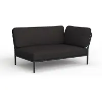 Houe Level lounge sofa sooty grey sunbrella right corner alumiini