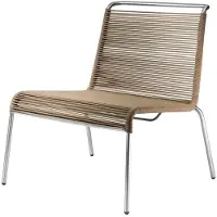 FDB Møbler M20L Teglgaard Lounge Cord Chair loungetuoli Brown mixed-stainless steel