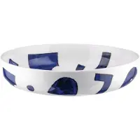 Alessi Soup Bowl In White Porcelain Pattern Design By Samiro Yunoki - Blue - D20CM