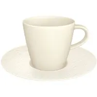 Villeroy & Boch Manufacture Rock Kahvikuppi Pikkulautasella - Kahvikupit Posliini Valkoinen - 300598-300599