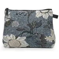 Ceannis Cosmetic Medium Denim Blue Flower Linen 23*19*1 cm - 1 pcs