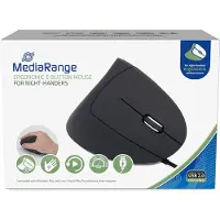 MediaRange MROS230, Oikeakätinen, Vaakasuuntainen muotoilu, Optinen, USB A-tyyppi, 2400 DPI, Musta
