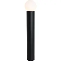 QAZQA Musta ulko-lattiavalaisin opaali-lasilla 80 cm IP44 - Huma