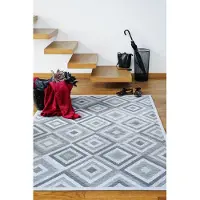 Narma Tahula -smartWeave chenillematto, kaksipuolinen, hopea, 160 x 230 cm