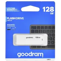 Goodram 128 Gt UME2 USB 2.0 Key White - 128 Gt tallennuskapasiteetti - USB 2.0 -liitäntä